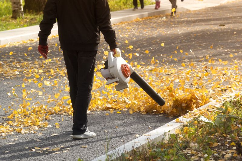 Mulch Blowing Equipment in Use